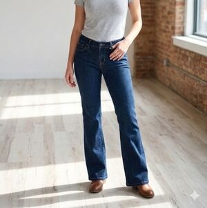 Old Navy The Diva Wide Leg Jeans Dark Wash Low Rise Trouser Denim Y2K Women's 4R